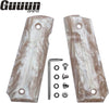 Guuun 1911 Grips High Polished Synthetic White Pearl & Ivory Pearl Resin Grips - H1-YKL-GM